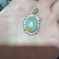 پلاک گردنبند نقره خیلی خیلی قدیمی سنگ باباقولی