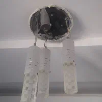 لوستر اویز سه تایی کریستالی