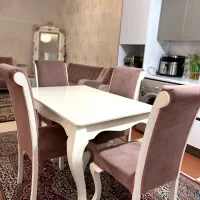 میز ناهارخوری4نفره،شیشه سکوریت و چوب راش|میز و صندلی غذاخوری|خرمآباد, |دیوار