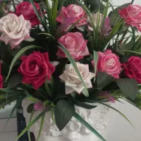 گل با گلدان سرامیکی|گل مصنوعی|ارومیه, |دیوار