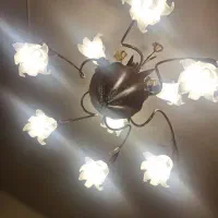 لوستر گل لاله  انتیک۹ شاخه ۲ عدد|لوستر و چراغ آویز|تهران, مختاری|دیوار