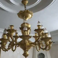 لوستر برنجی آب طلا کاری|لوستر و چراغ آویز|آبادان, |دیوار