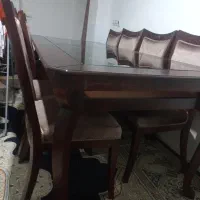 میز ۸ نفره همراه با صندلی سالم از چول راش درست شده