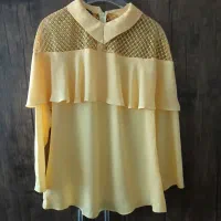 شومیز حریر رنگ لیمویی 2XL