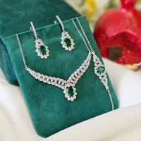 گردنبند نقره شارپ با نگین های زلال)درخشندگی۵مدرن|بدلیجات|تبریز, |دیوار