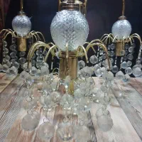 لوستر کلاسیک کریستال و فلز|لوستر و چراغ آویز|شیراز, شهرک بهار|دیوار