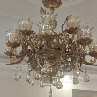 لوستر ۱۶ شعله برنجی|لوستر و چراغ آویز|تهران, والفجر (افسریه)|دیوار