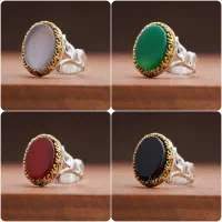 انگشتر نقره طرح علی سه بعدی با سنگ عقیق تخفیف هدیه