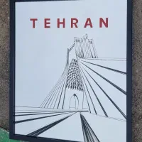 آینه دکوراتیو طرح برج آزادی ۵۰×۷۰ حکاکی پشت آینه