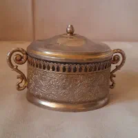 سینی مس قلمکار قدیم ۲مدل قندان و سینی برنجی|کلکسیون اشیاء عتیقه|فردیس, فرامرزیه|دیوار