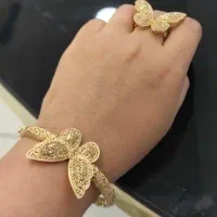 ست دستبند و انگشتر پروانه طلا نوی نو|جواهرات|کاشان, بازار کاشان|دیوار