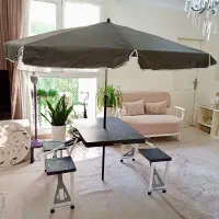 میز و صندلی تاشو مسافرتی VIP همراه چتر ضخیم ضد آب