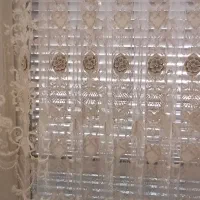 پرده حریر گل برجسته زیبا|پرده، رانر، رومیزی|تهران, اکباتان|دیوار