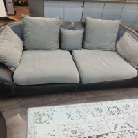 مبل راحتی چرم قهوه ای ۸نفره|مبلمان خانگی و میز عسلی|گلستان (تهران), |دیوار