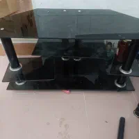 میز شیشه ای تلوزیون آیینه فرفورژه