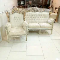 مبل سلطنتی 8 نفره مدل نگین تمام چوب گردو ملایر