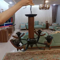 لوستر۴ شاخه چوبی