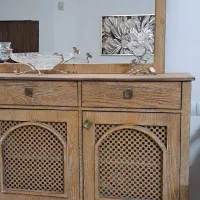 کنسول چوبی پینترستی|بوفه، ویترین، کنسول|مشهد, مشکینی (شهرک غرب)|دیوار