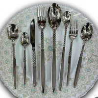 سرویس قاشق چنگال یونیک دهنه اروپایی، حک شده اصلی