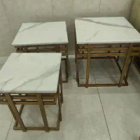 سرویس مبل ۷ نفره پایه استیل به همراه میز و عسلی|مبلمان خانگی و میز عسلی|بهارستان, |دیوار