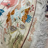 فرش دستبافت تمام ابریشم قم گرد قطر ۲|فرش|تهران, یوسف‌آباد|دیوار