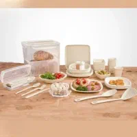 سرویس غذاخوری مسافرتی ۶ نفره ۶۰ پارچه لیمون