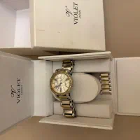 ساعت ویولت بند استیل و طلایی