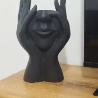 گلدان فانتزی نیم چهره مشکی