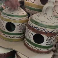 کل آبی سفال / تور / میخ چوبی ( پرنده سرای مقدم )