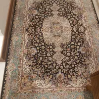 فرش ابریشم ماشینی دستباف گونه ذرع و نیم .نونو