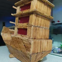 کشتی چوبی کبریتی|مجسمه، تندیس، ماکت|باقرشهر, |دیوار