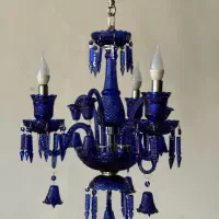 لوستر سه شاخه ی آبی، شیک و خاص|لوستر و چراغ آویز|تهران, بهارستان|دیوار