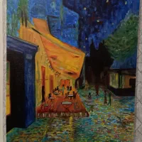 تابلو رنگ روغن،شب پر ستاره