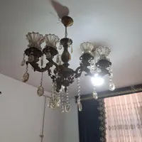 لوستر برنز سه شاخه دوبل|لوستر و چراغ آویز|گنبد کاووس, |دیوار
