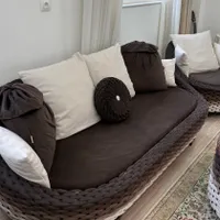 سرویس مبل ۸نفره و میز نهارخوری ۴نفره و میز جلومبلی|مبلمان خانگی و میز عسلی|دزفول, |دیوار