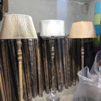 سه پایه قهوه ی اباژور با کلاهک و چراغ خواب تخفیف