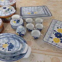 یک سری ظروف.  گل پنبه ای|ظروف سرو و پذیرایی|تهران, سهروردی|دیوار