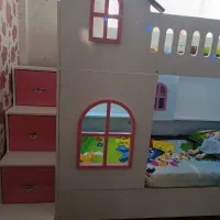 تخت سه طبقه کلبه صورتی|تخت و سرویس خواب|مشهد, کوثر|دیوار