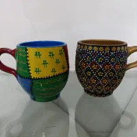 نقطه کوبی بر روی اشیا سفالی|ظروف سرو و پذیرایی|بهمن صغاد, |دیوار