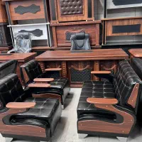 ست کامل مبلمان نیمست میزمدرن آنتیک توری چرم دفترست|دفتر کار|تبریز, |دیوار