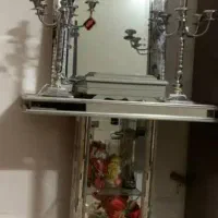 سرویس چوب و آینه شمعدان|بوفه، ویترین، کنسول|نیشابور, جمهوری|دیوار