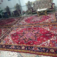 دوجفت فرش دستباف هریس نقشه تاجری|فرش|مشگین شهر, |دیوار
