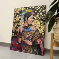 تابلو نقاشی دست ورق طلا