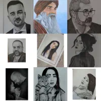 طراحی سیاه قلم نقاشی چهره سیاه قلم و کارتونی