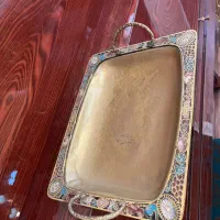 سینی پایه داربرنز ومیناکاری|ظروف سرو و پذیرایی|تبریز, |دیوار