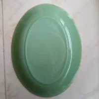 دیس بیضی بارفتن آمریکایی سبز قدیمی آنتیک کلکسیونی|ظروف سرو و پذیرایی|اصفهان, خواجو|دیوار
