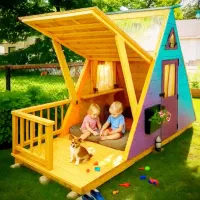 کلبه کودک چوبی آلاچیق تاب نوجوان تخت صندلی جکوزی