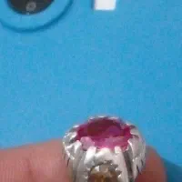 انگشتر ۵سنگ ۲ عدد یاقوت یکی سرخ یکی نباتی