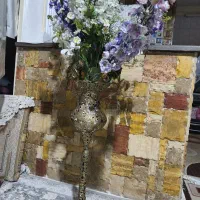 گل و گلدان برنجی|گل مصنوعی|اقبالیه, |دیوار