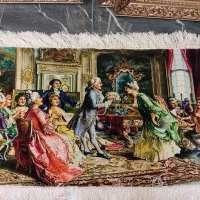 تابلو فرش  فرانسوی. خواستگاری.  چله ابریشم